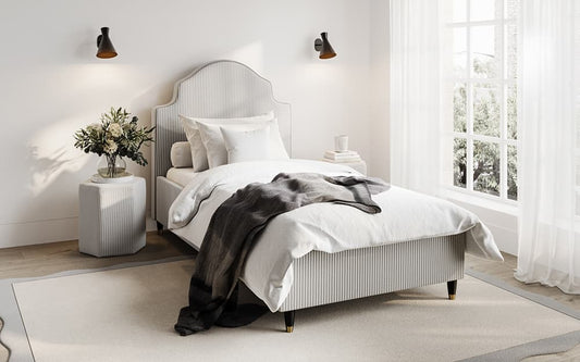 LPD Monterey Fabric Bed Frame, Single, Light Grey