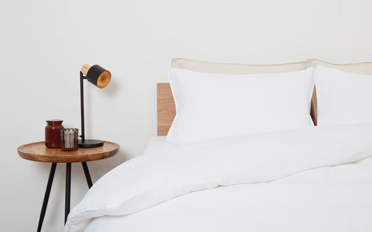 Panda Bamboo and French Linen Bedding Set, Double, Coconut White
