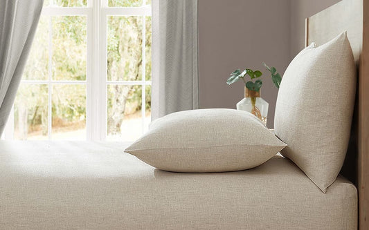 Lazy Linen Extra Deep Fitted Sheet, Single, White